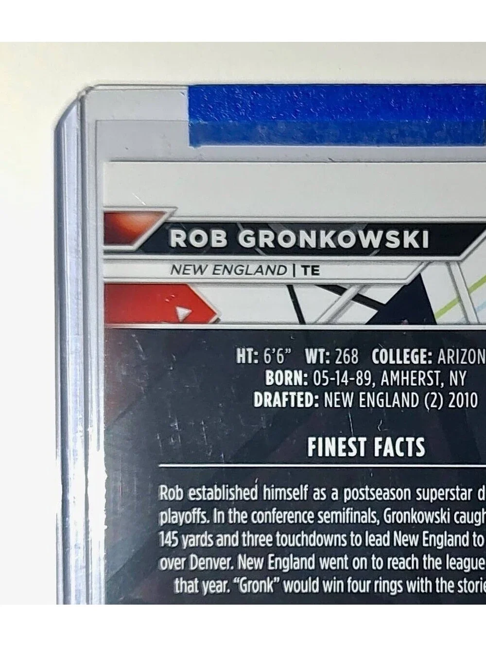 Rob Gronkowski 2023 Topps Finest NFL #213 Football Card New England Patriots